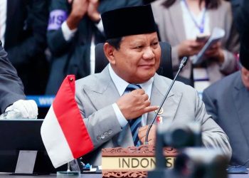 Presiden Republik Indonesia, Prabowo Subianto saat menyampaikan disampaikan intervensi pada KTT ASEAN Plus Three di Kuala Lumpur Convention Centre (KLCC), Malaysia