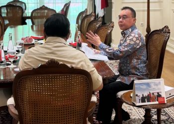 Pertemuan Presiden Prabowo Subianto dengan Wakil Ketua DPR RI Sufmi Dasco Ahmad di Widya Chandra, Jakarta pada Rabu, 29 Oktober 2025