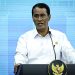 Menteri Pertanian Andi Amran Sulaiman menyampaikan keterangan pers kepada awak media/BPMI