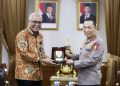 Kapolri menerima audiensi PWI Pusat di Gedung Rupatama Mabes Polri, Jalan Trunojoyo, Jakarta, Senin (27/10/2025)