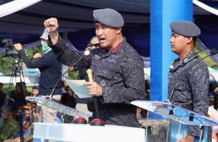 Kepala BNN RI, Suyudi Ario Seto, memberkan sambutan dalam acara launching Program “Jaga Jakarta Tanpa Narkoba” melalui Apel Kebangsaan di Lapangan Monumen Nasional (Monas), Gambir, Jakarta Pusat, pada Rabu (30/10/2025)