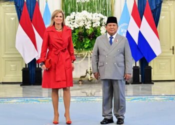 Presiden Republik Indonesia Prabowo Subianto menerima kunjungan Ratu Máxima dari Belanda di Istana Merdeka, Jakarta, pada Kamis, 27 November 2025