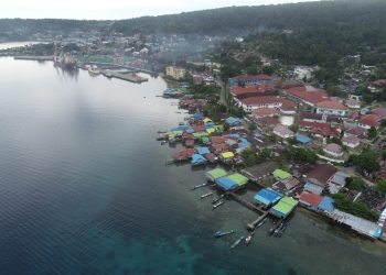 Penampakan dari atas pemandangan kota di Papua Barat (doc.Dinas PU)