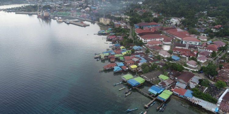 Penampakan dari atas pemandangan kota di Papua Barat (doc.Dinas PU)