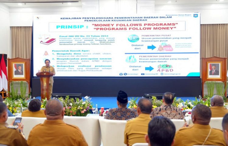 Mendagri Muhammad Tito Karnavian pada acara Peluncuran RAPPP Tahun 2025–2029 di Kantor Kementerian PPN)/Bappenas, Jakarta, Selasa (16/12/2025)