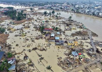 Tampak Udara Dampak Kerusakan Kascabanjir Bandang di Aceh Tamiang Selasa (2/12/2025)