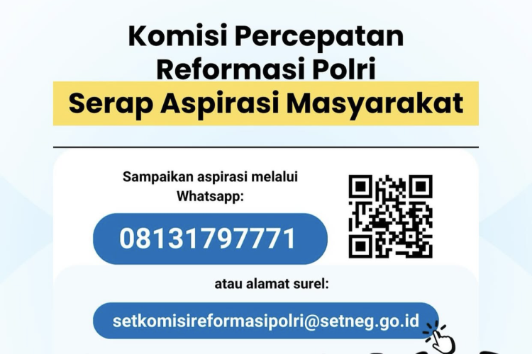 Hotline Komisi Reformasi Polri disebut tak merespons pesan publik, (Ist)