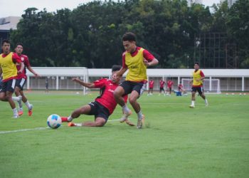 Pasukan Garuta U23 sedang berlatih/PSSI