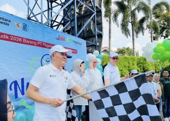 Pelepasan peserta Mudik Gratis Pegadaian 2026 di Jakarta Selatan, Senin (16/3/2026)