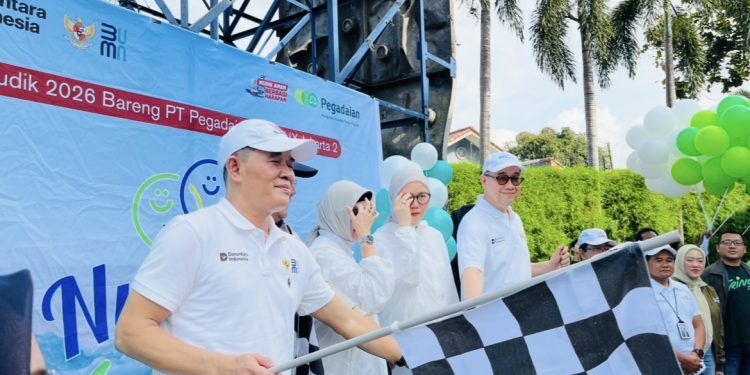 Pelepasan peserta Mudik Gratis Pegadaian 2026 di Jakarta Selatan, Senin (16/3/2026)