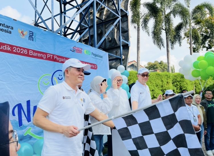 Pelepasan peserta Mudik Gratis Pegadaian 2026 di Jakarta Selatan, Senin (16/3/2026)