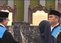 Tiga calon Ketua Pengadilan Tata Usaha Negara (PTUN) usai mengucapkan sumpah jabatan di Gedung MA RI. (Tangkapan layar YouTube Mahkamah Agung RI)
