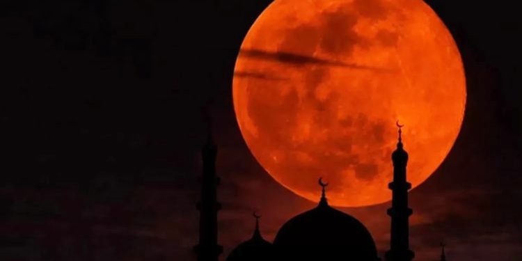 ilustrasi fenomena Blood Moon