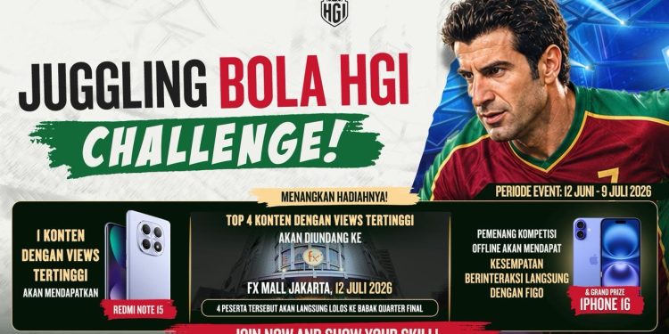 Luís Figo hadir di Pesta Bola HGI 2026. Ikuti #JugglingBolaHGI untuk bertemu sang legenda dan rebut iPhone 16.