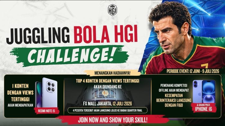 Luís Figo hadir di Pesta Bola HGI 2026. Ikuti #JugglingBolaHGI untuk bertemu sang legenda dan rebut iPhone 16.
