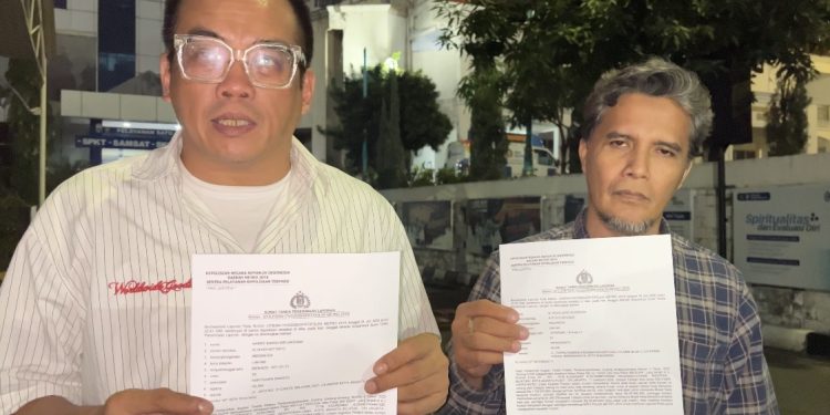 Korban Dwi Febri Endaryanto melaporkan ke Polda Metro Jaya, Jumat (24/07) (Istimewa)
